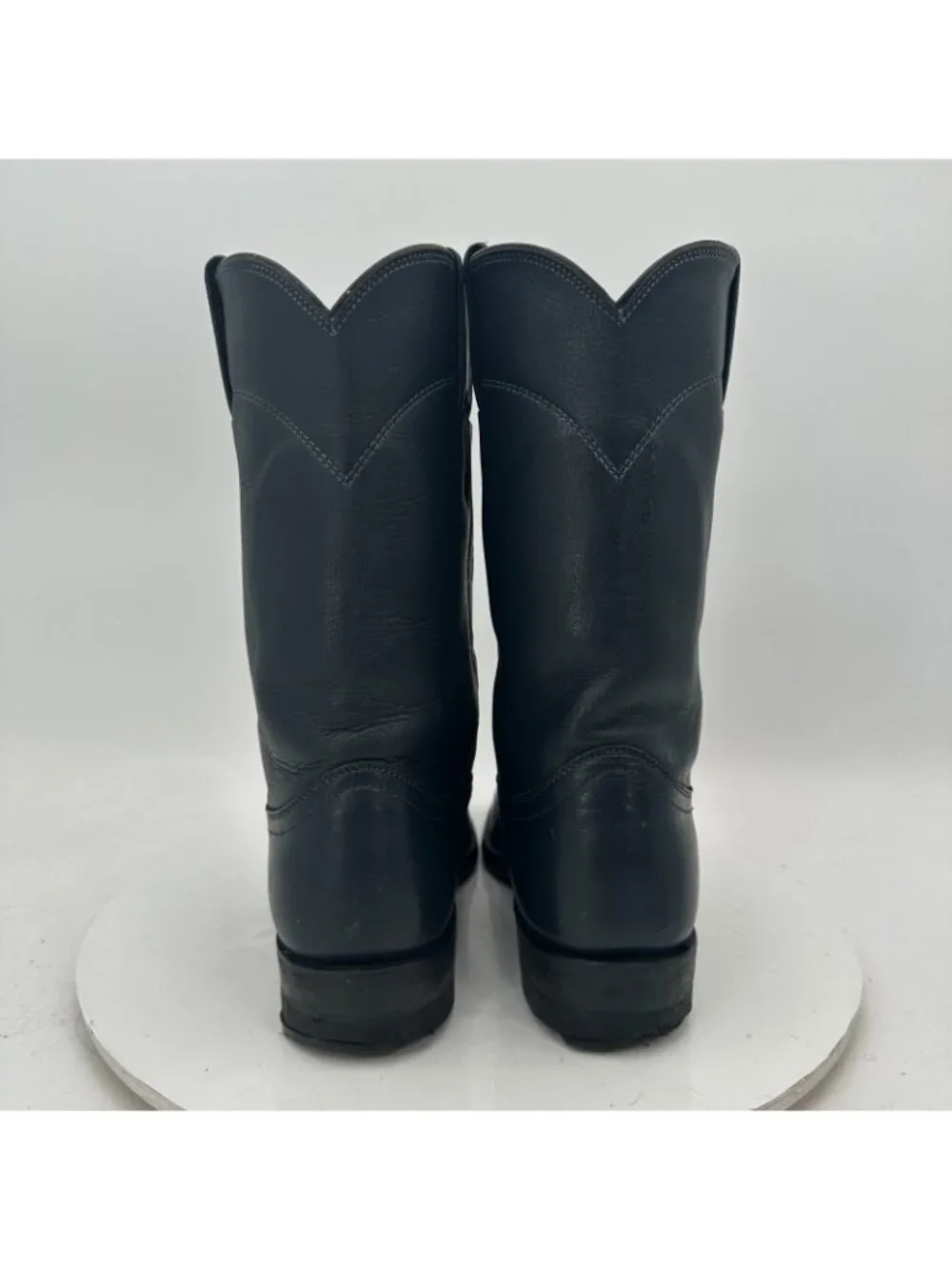 Justin L 3057 Women Size 6A Black Leather Roper Pull On Cowgirl Western Boot